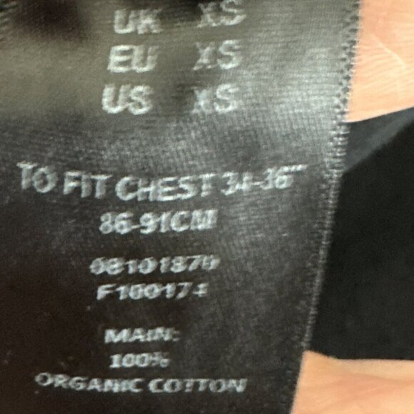 Asos Women's XS 100% Organic‎ Cotton Contrast Collar Polo Shirt Black Blue - Picture 12 of 14